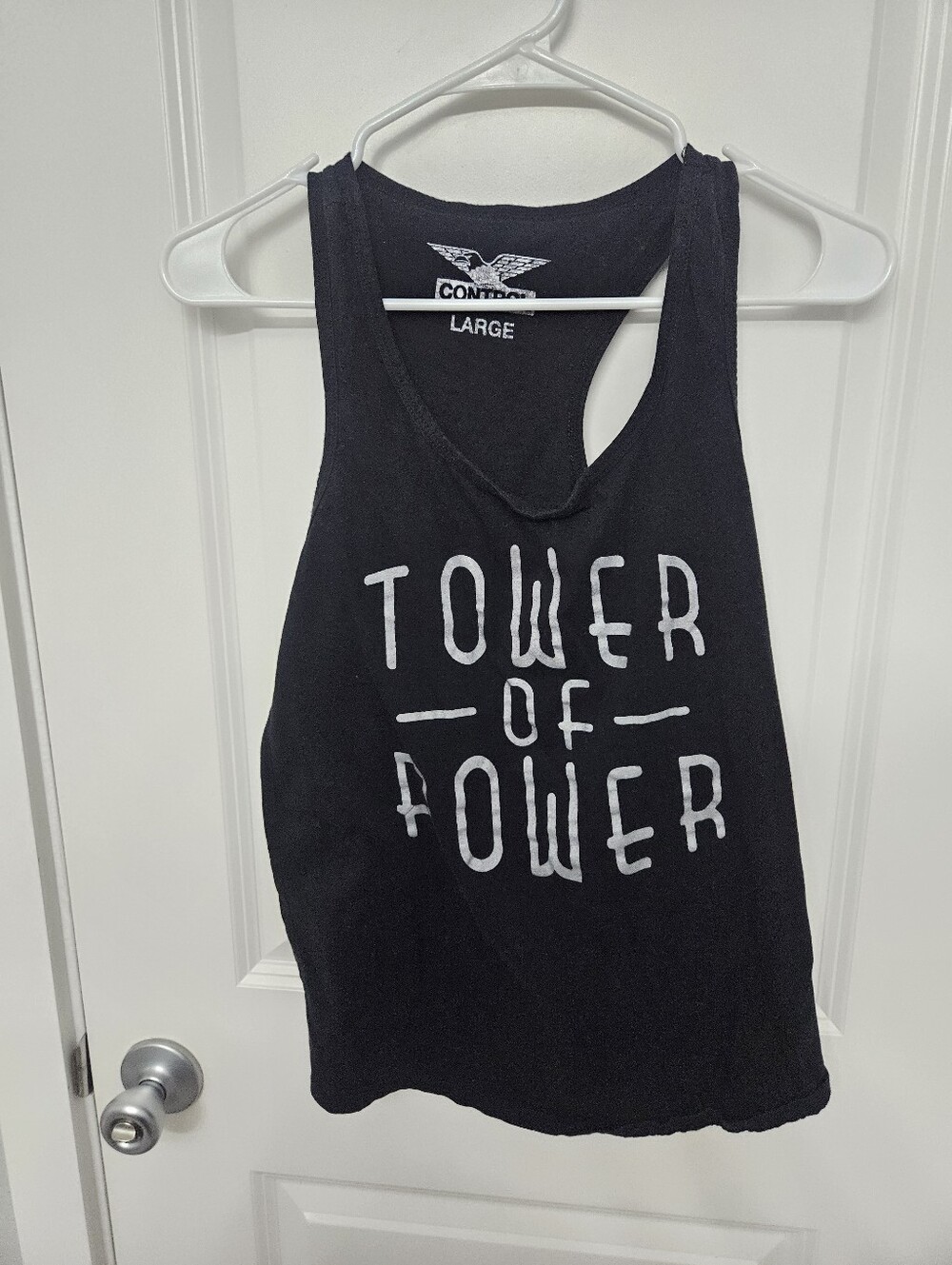 Black 'Tower of Power' Graphic Tank Top - Large